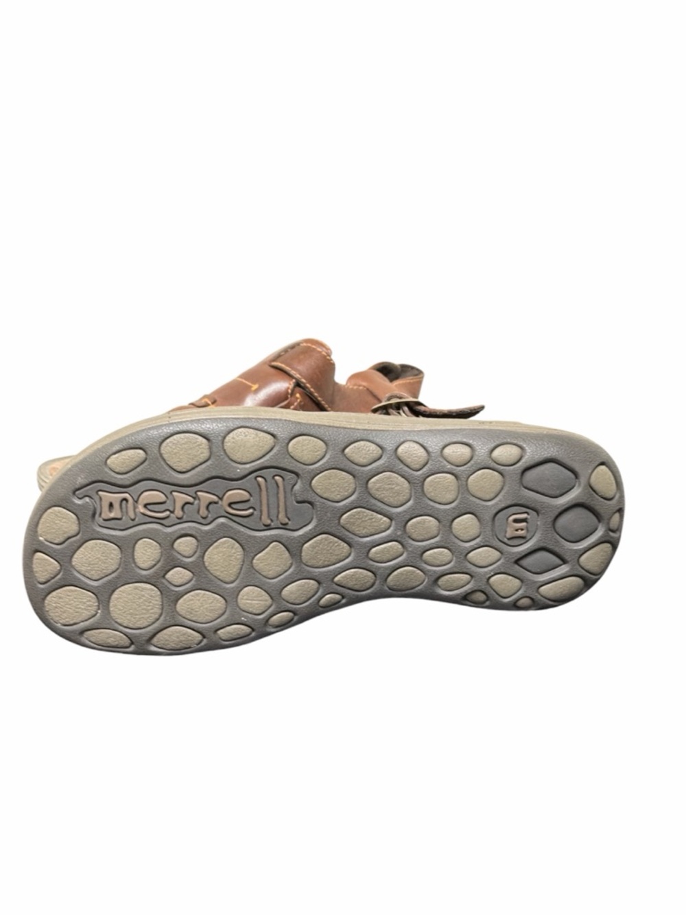 Merrell New Delhi Mens 9 Brown Leather Open Toe Fisherman Sandals - Picture 9 of 10